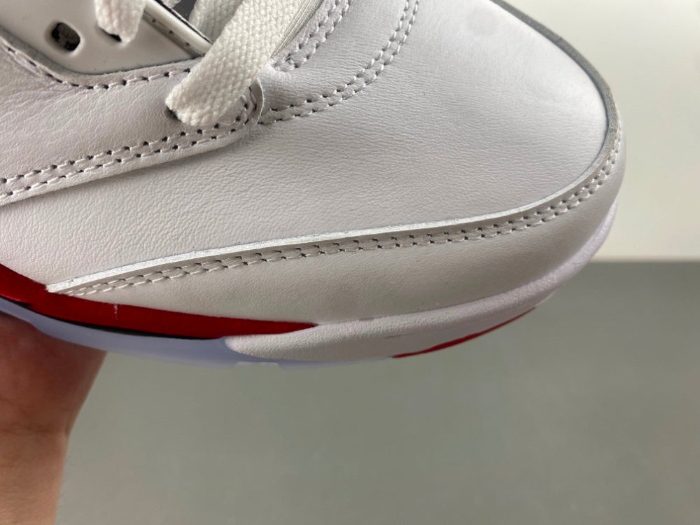 High Top Sneakers, White Black Red Colorway, Leather Footwear, Lace Up Design, Casual Gift for Sneaker Fans