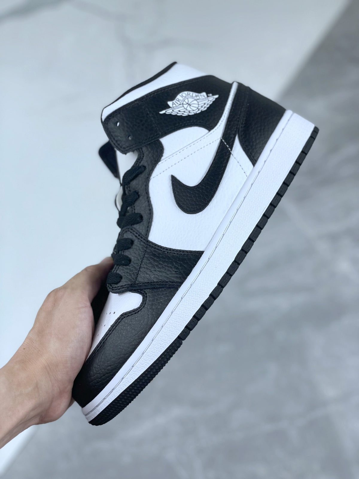 Mid Top Sneakers, White Black Colorway, Lace Up Design, Casual Gift for Sneaker Fans