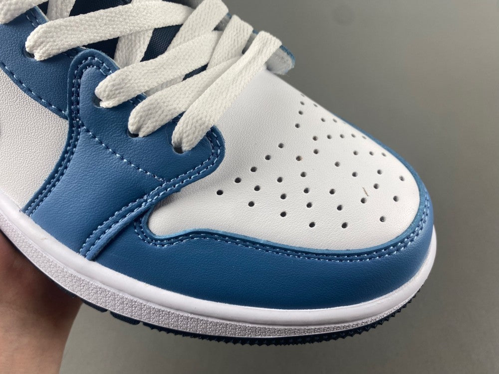 Low Top Sneakers, Blue White Black Colorway, Lace Up Design, Casual Gift for Sneaker Fans