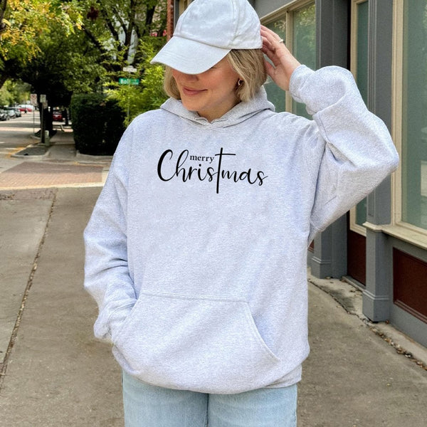 Religious Faith Hoodie, Christian Cross Christmas Hoodie, Merry Christmas Hooded Sweatshirt, Jesus Holiday Hoodie, Christian 
