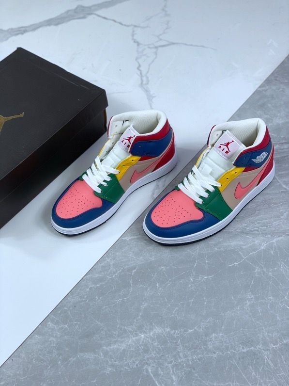 Mid Top Sneakers, Multicolor Colorway, Lace Up Design, Casual Gift for Sneaker Fans