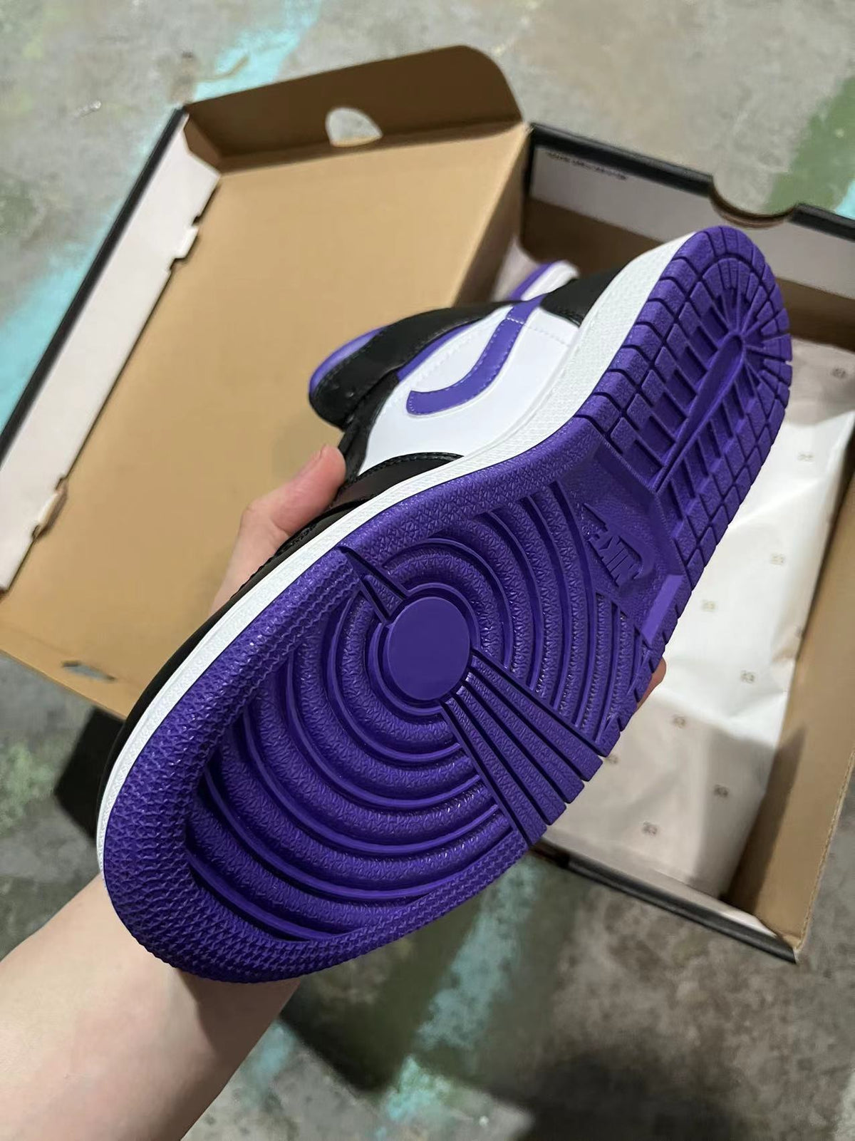 Mid Top Sneakers, White Black Purple Colorway, Lace Up Design, Casual Gift for Sneaker Fans