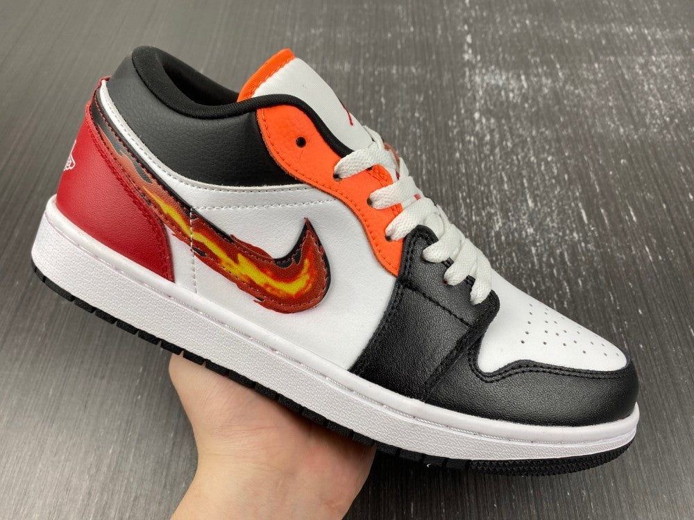 Low Top Sneakers, White Black Red Colorway, Lace Up Design, Casual Gift for Sneaker Fans