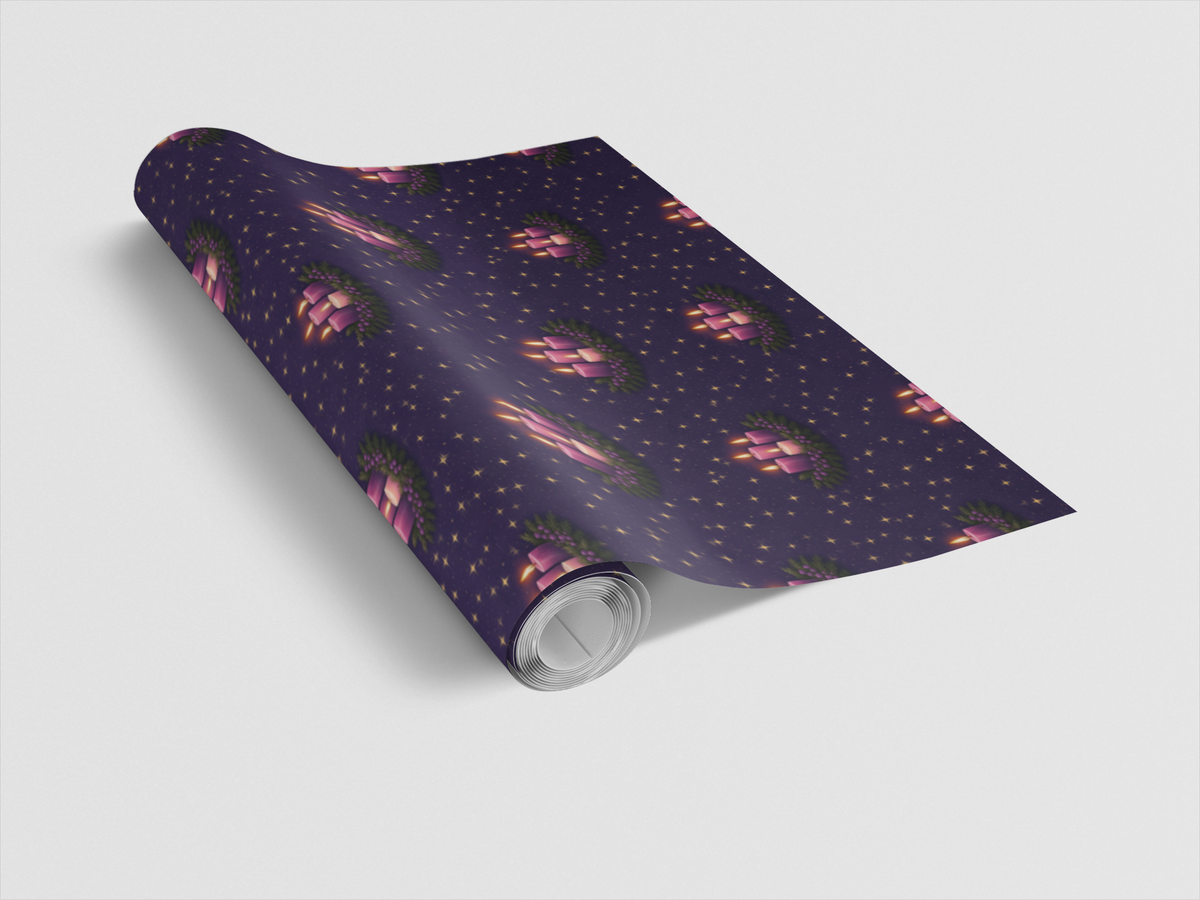 Religious Holiday Gift Wrap, Advent Wreath Christmas Wrapping Paper, Advent Hope Candle Wrapping Paper, Christian Faith Gift 