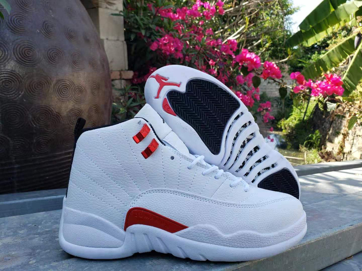 Sneakers, White Red Colorway, Lace Up Design, Casual Gift for Sneaker Fans