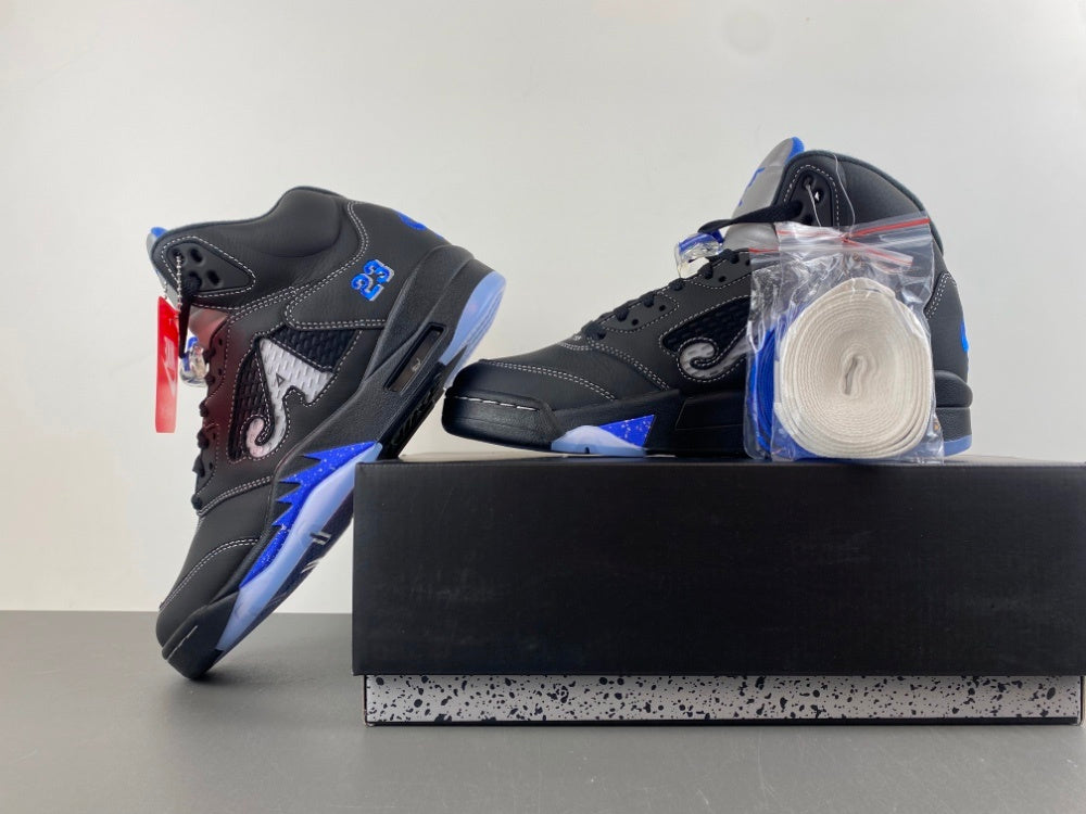 Low Top Sneakers, Blue Black Colorway, Lace Up Design, Casual Gift for Sneaker Fans