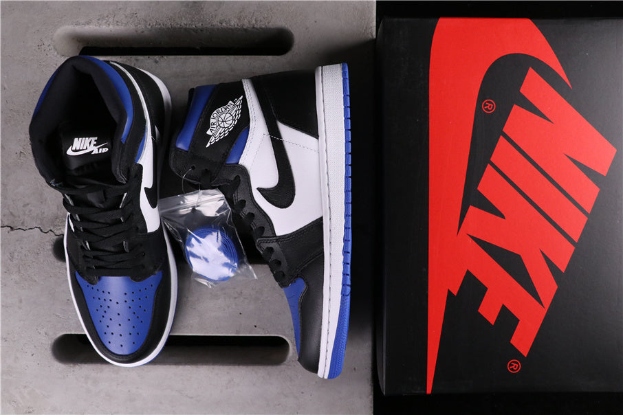 High Top Sneakers, Black Blue White Colorway, Lace Up Design, Casual Gift for Sneaker Fans