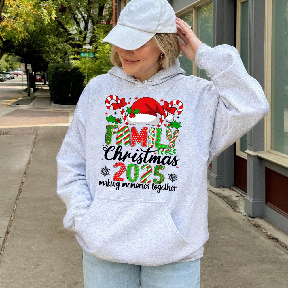 Festive Matching Holiday Sweatshirt, Family Christmas 2025 Hoodie, Adorable Xmas Vacation Pullover, Family Photo Group Winter