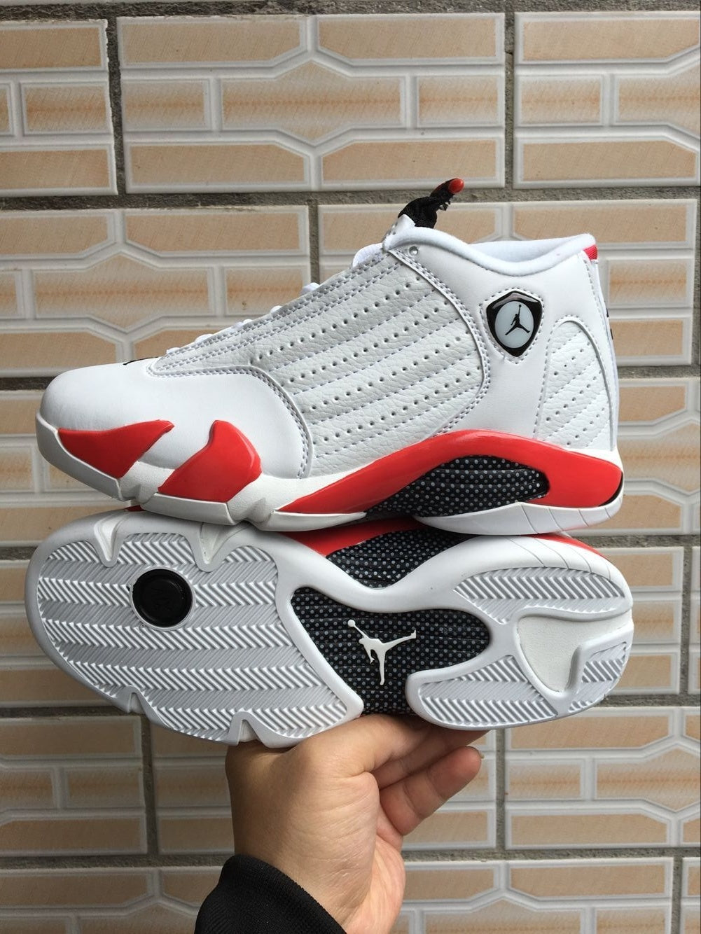 Sneakers, White Red Colorway, Lace Up Design, Casual Gift for Sneaker Fans