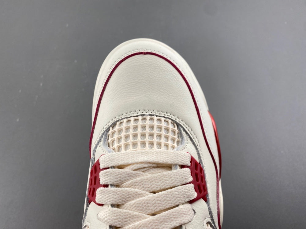 Low Top Sneakers, Off White Red Colorway, Valentine Design, Lace Up Design, Casual Gift for Sneaker Fans
