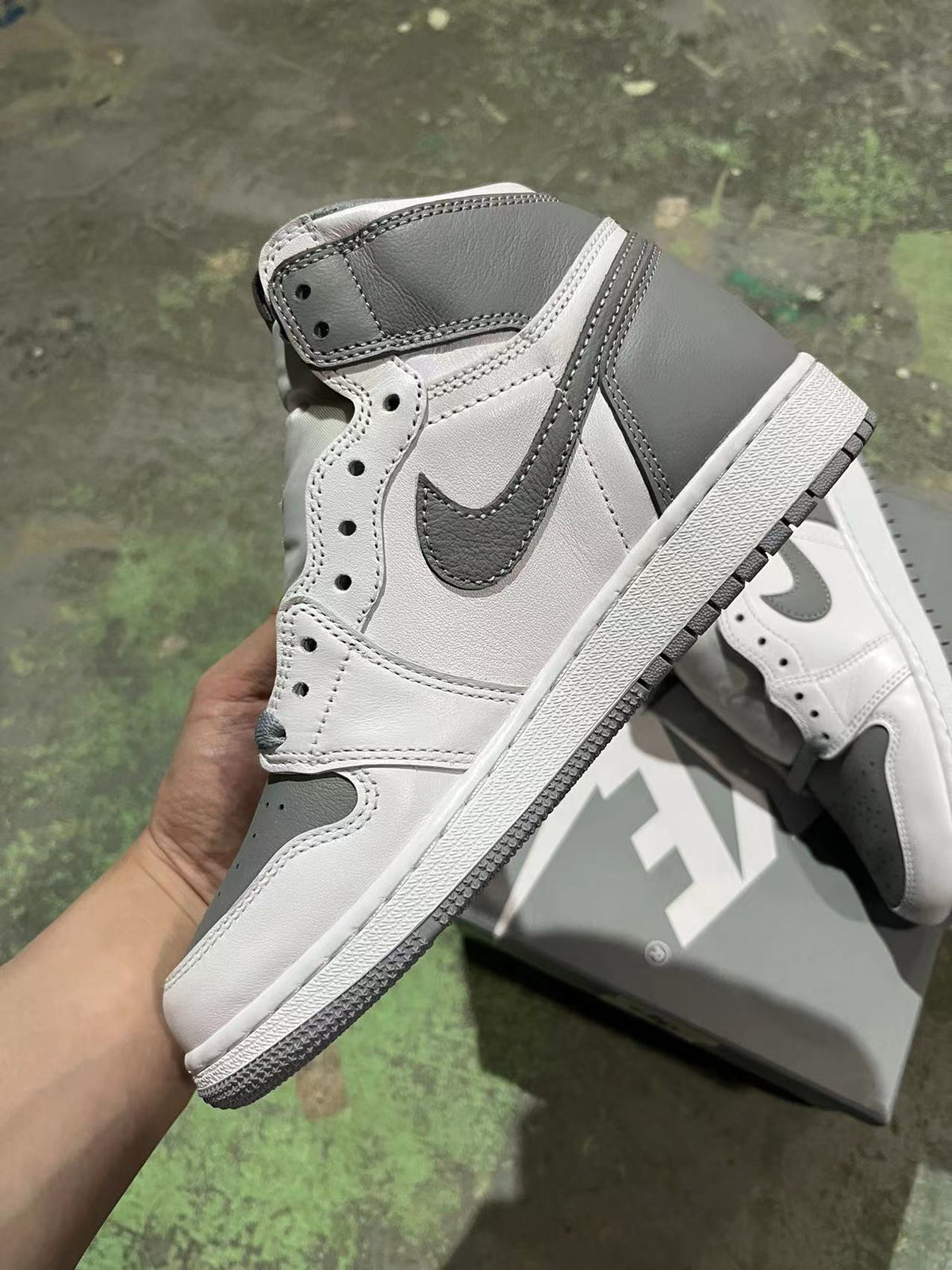 Retro High Top Sneakers, White Gray Colorway, Lace Up Design, Casual Gift for Sneaker Fans