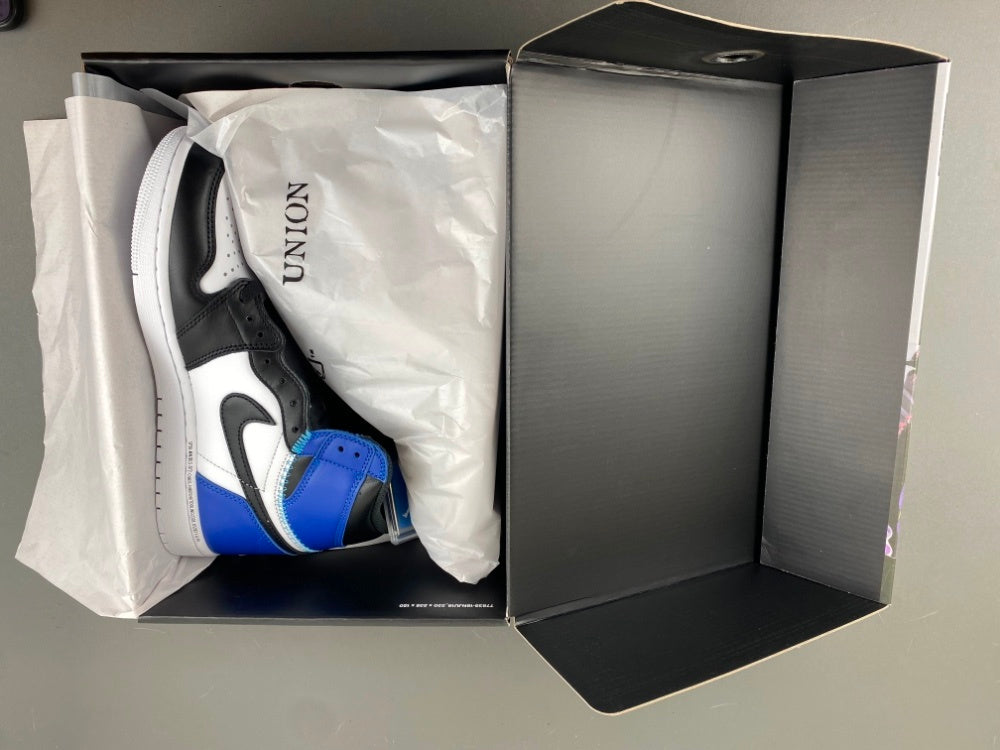 High Top Sneakers, White Black Blue Colorway, Lace Up Design, Casual Gift for Sneaker Fans