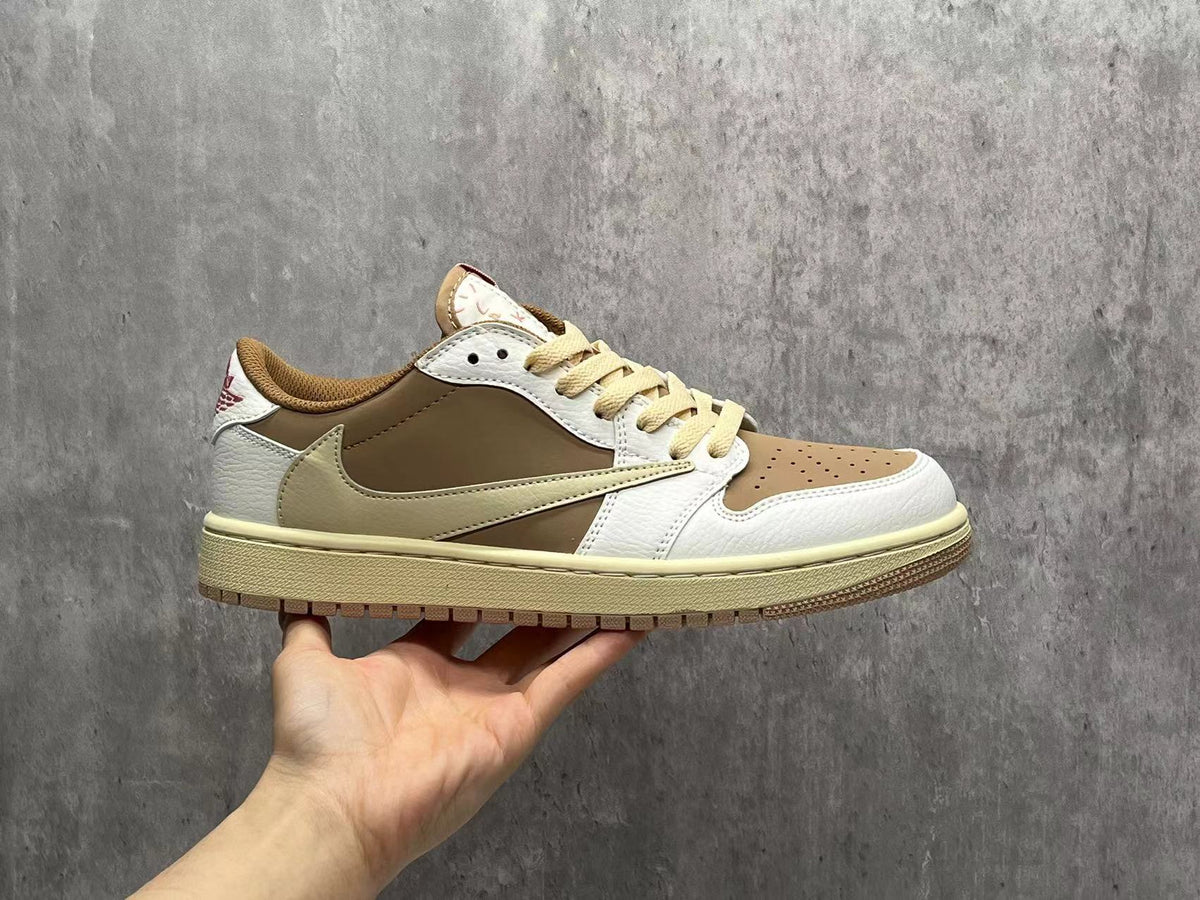 Low Top Sneakers, Light Brown Pink Colorway, Reverse Hook Design, Lace Up Design, Casual Gift for Sneaker Fans