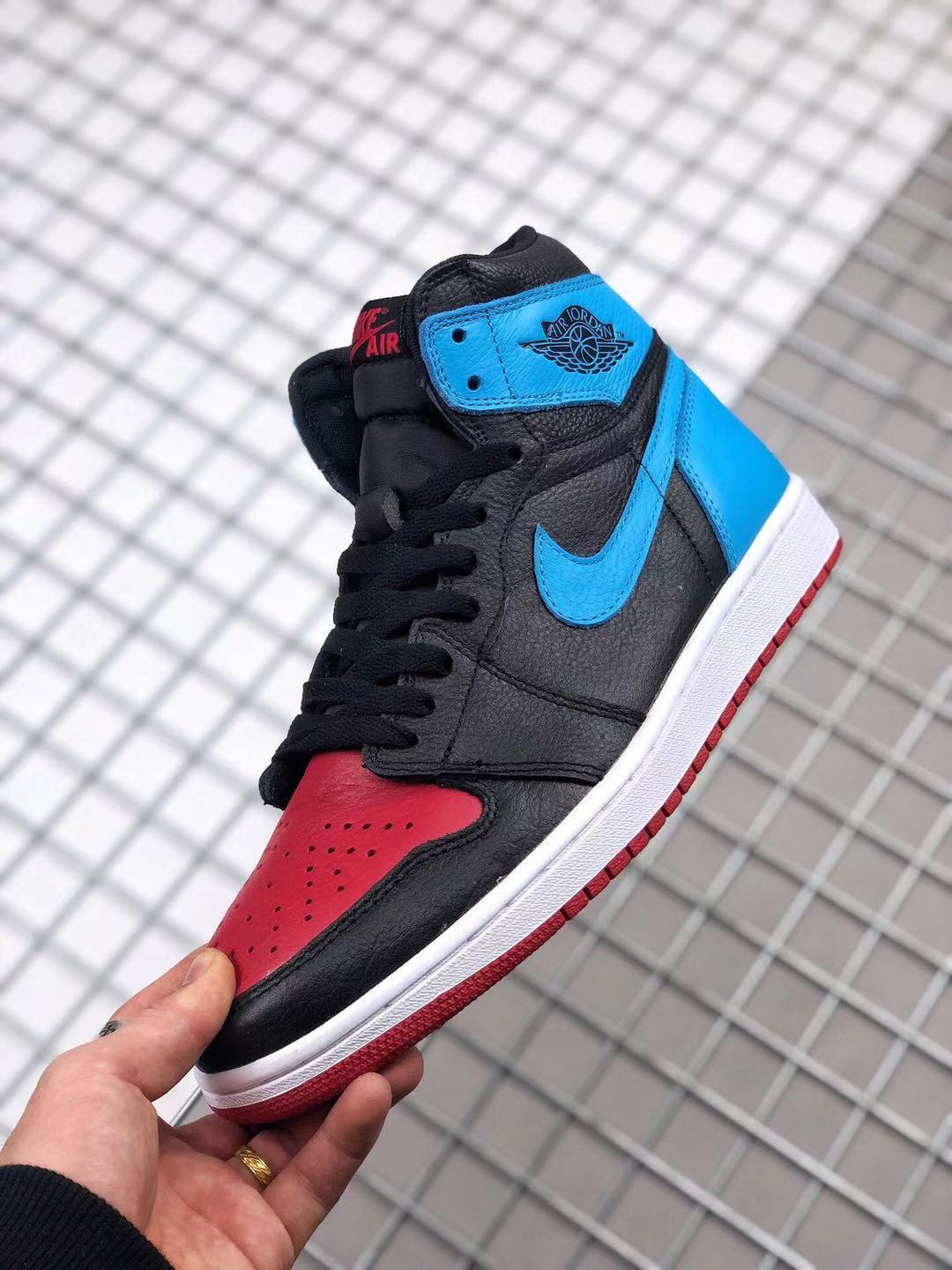 Sneakers, Blue Black Red Colorway, Lace Up Design, Casual Gift for Sneaker Fans