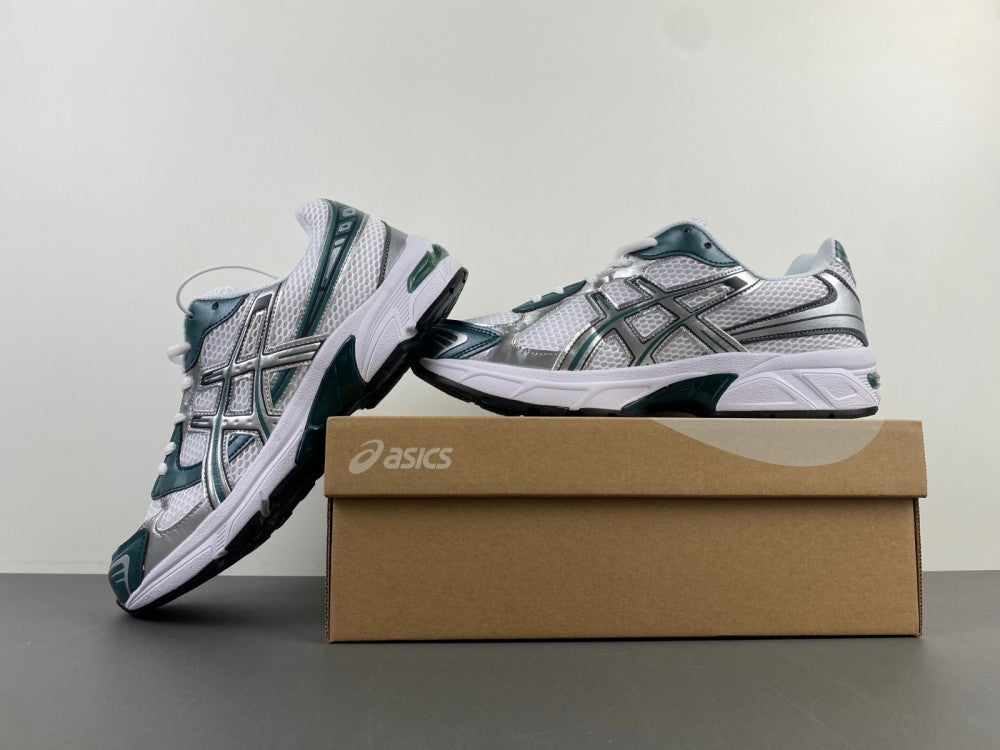 Low Top Sneakers, White Green Silver Colorway, Lace Up Design, Casual Gift for Sneaker Fans