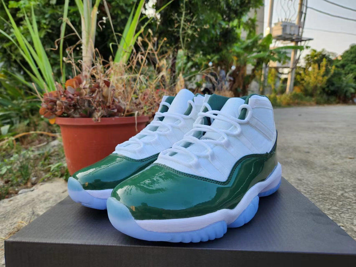 Sneakers, White Green Colorway, Lace Up Design, Casual Gift for Sneaker Fans