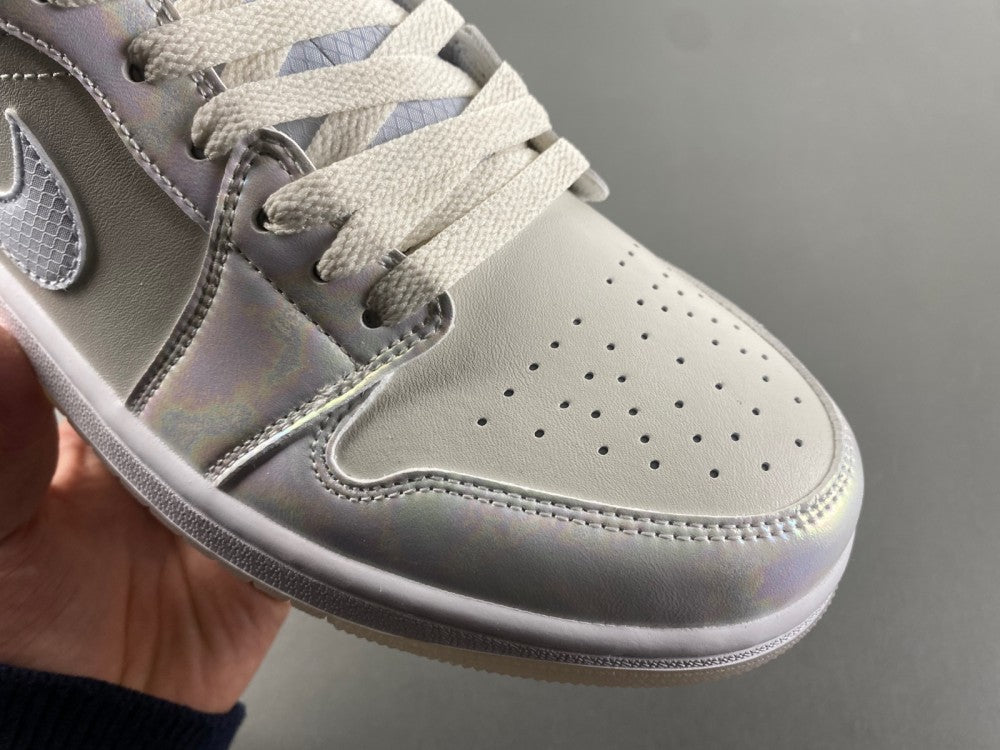 Low Top Sneakers, Silver Colorway, Lace Up Design, Casual Gift for Sneaker Fans