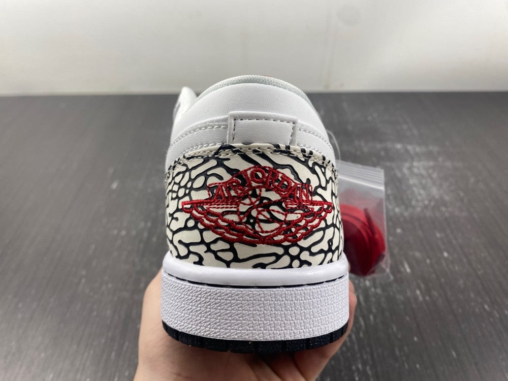Low Top Sneakers, White Gray Colorway, Snake Pattern, Lace Up Design, Casual Gift for Sneaker Fans