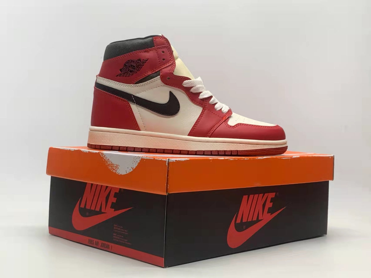 Sneakers, Red Cream Colorway, Lace Up Design, Casual Gift for Sneaker Fans
