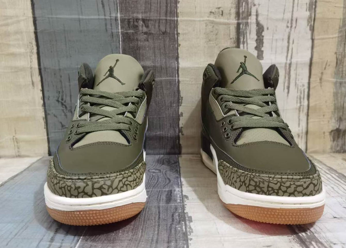 Low Top Sneakers, Army Green Colorway, Lace Up Design, Casual Gift for Sneaker Fans