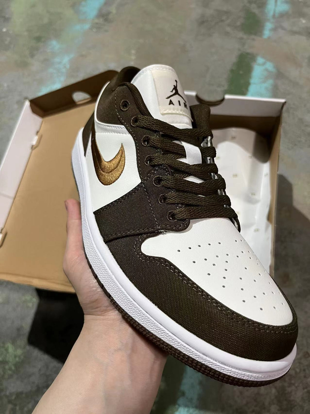 Low Top Sneakers, Brown White Colorway, Lace Up Design, Casual Gift for Sneaker Fans
