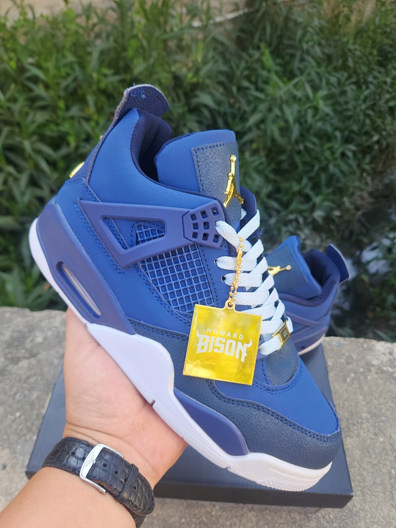Mid Top Sneakers, Blue White Colorway, Lace Up Design, Casual Gift for Sneaker Fans