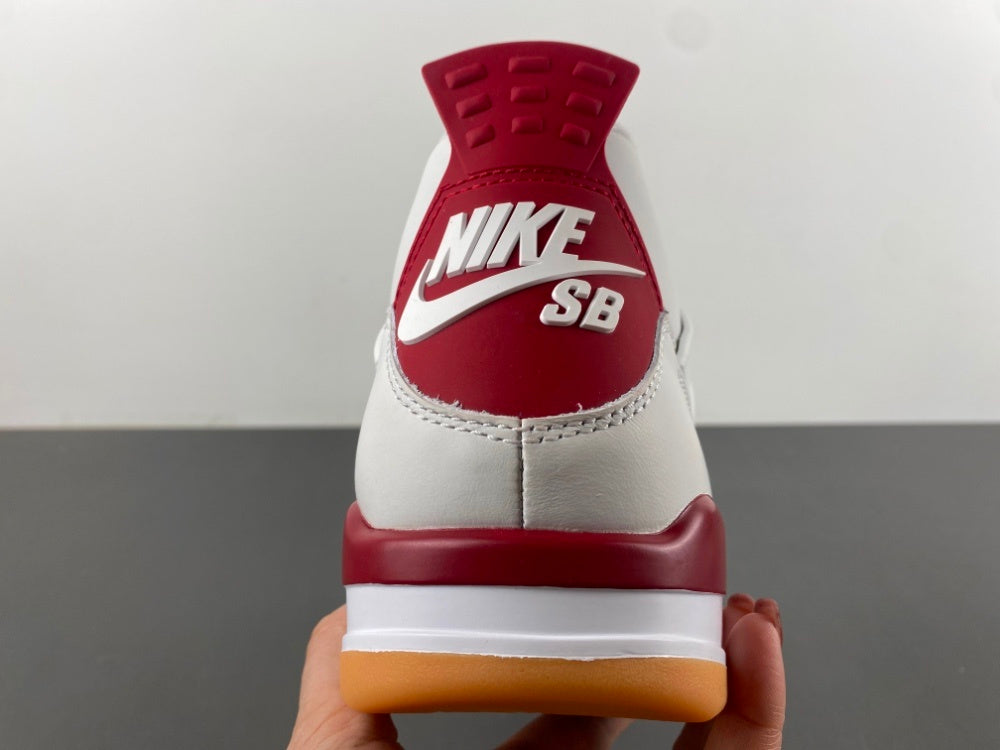Retro Low Top Sneakers, White Red Gray Colorway, Suede Footwear, Lace Up Design, Casual Gift for Sneaker Fans