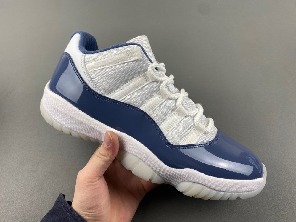 Low Top Sneakers, Navy Blue White Colorway, Lace Up Design, Casual Gift for Sneaker Fans
