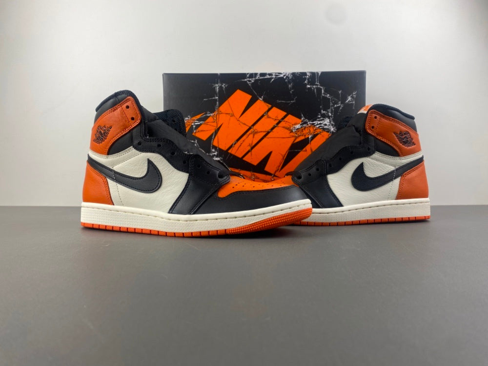 High Top Sneakers, Orange Black White Colorway, Lace Up Design, Casual Gift for Sneaker Fans