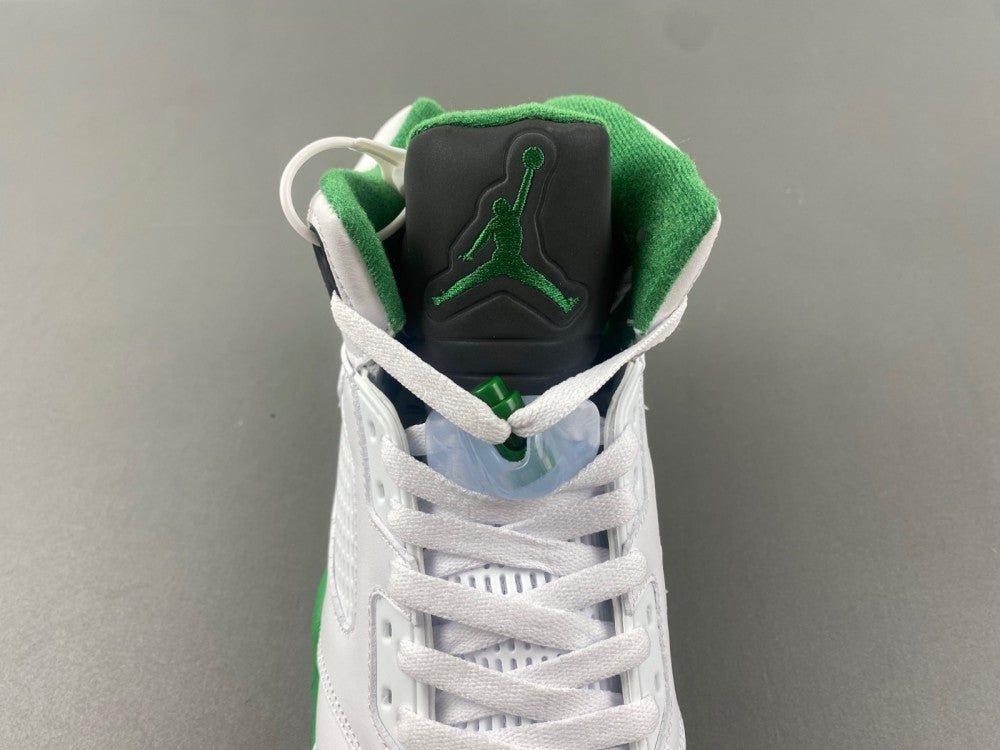 High Top Sneakers, White Green Colorway, Leather Footwear, Lace Up Design, Casual Gift for Sneaker Fans