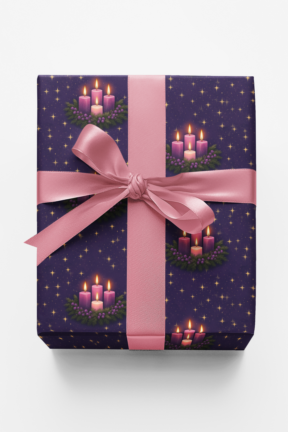 Religious Holiday Gift Wrap, Advent Wreath Christmas Wrapping Paper, Advent Hope Candle Wrapping Paper, Christian Faith Gift 