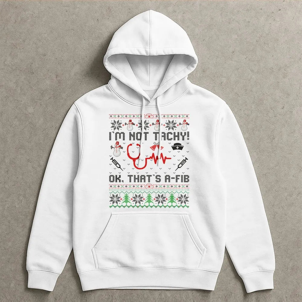 Humorous Medical Pun Christmas Hoodie, Nurse Christmas Hoodie, Ugly Sweater Nurse Holiday Hoodie, RN Healthcare Graphic Sweat