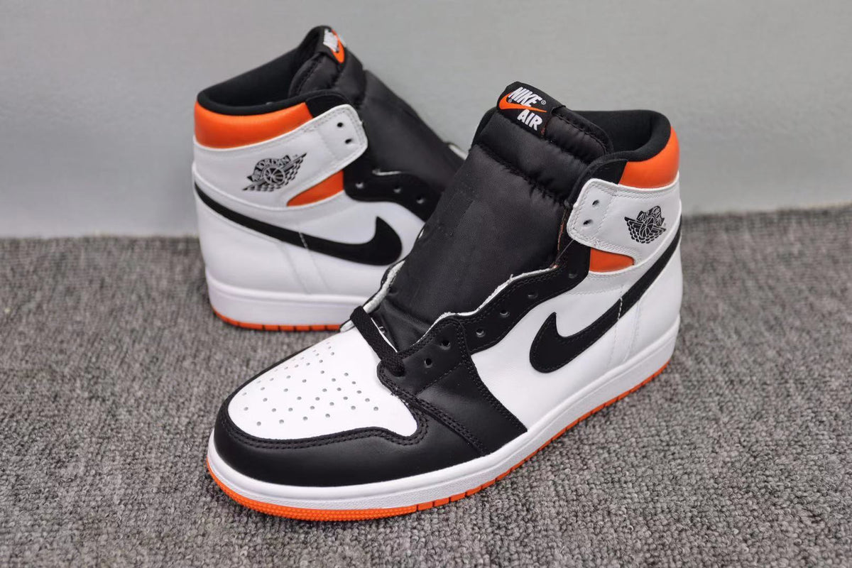 High Top Sneakers, Black White Orange Colorway, Lace Up Design, Casual Gift for Sneaker Fans