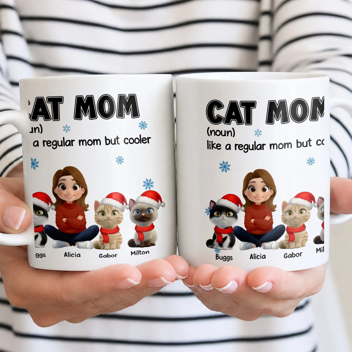 Like A Regular Mom but Cooler Custom Cat Mug, Personalized Cat Mom Ceramic Mug, Adorable Pet Avatar Coffee Cup, Christmas Pre