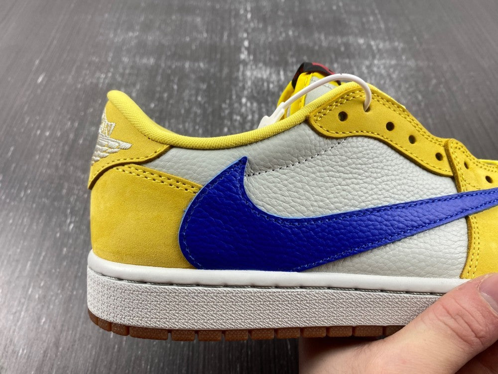 Low Top Sneakers, Blue White Yellow Colorway, Reverse Hook Design, Lace Up Design, Casual Gift for Sneaker Fans