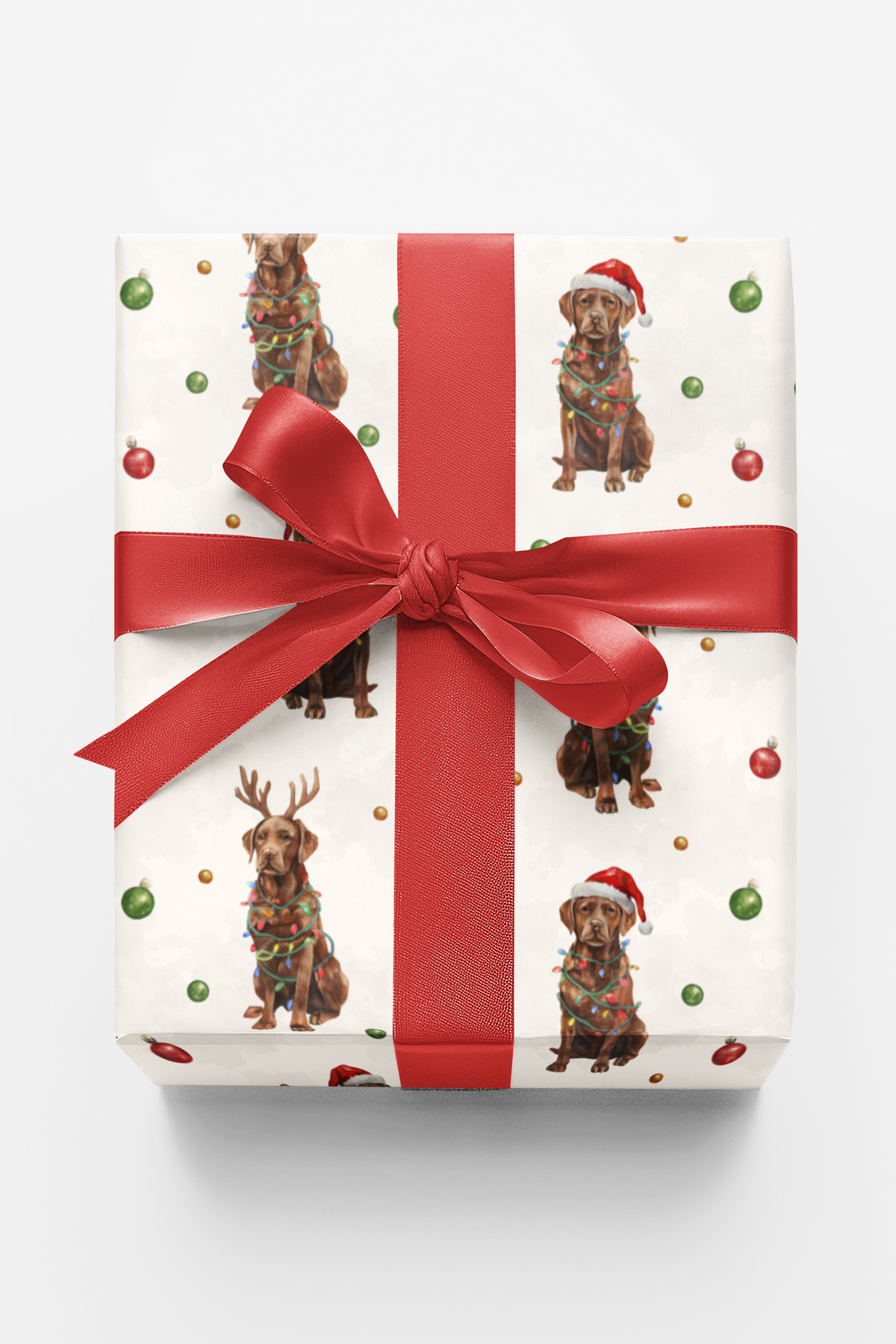 Dog Antlers Gift Wrap Roll, Labrador Christmas Wrapping Paper, Holiday Dog Present Wrap, Festive Pet Christmas Paper, Dog Lov