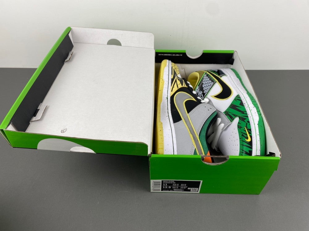 Low Top Sneakers, White Black Green Silver Colorway, Metallic Finish, Lace Up Design, Casual Gift for Sneaker Fans