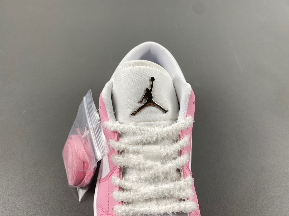 Low Top Sneakers, White Pink Colorway, Lace Up Design, Casual Gift for Sneaker Fans
