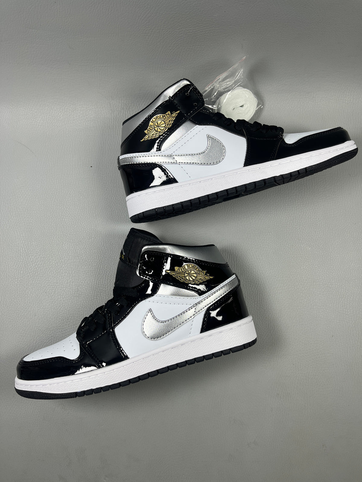High Top Sneakers, Black Silver Colorway, Lace Up Design, Casual Gift for Sneaker Fans