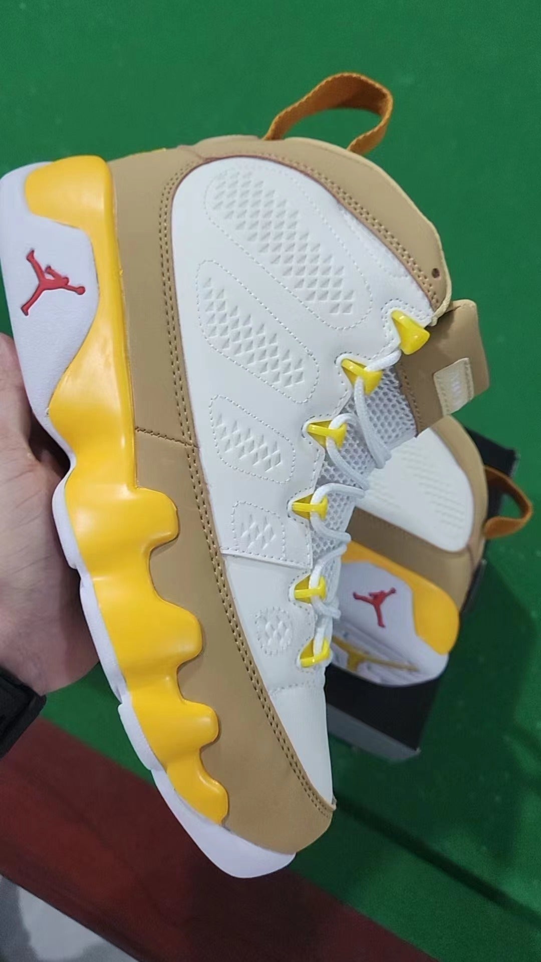 High Top Sneakers, White Beige Yellow Colorway, Lace Up Design, Casual Gift for Sneaker Fans