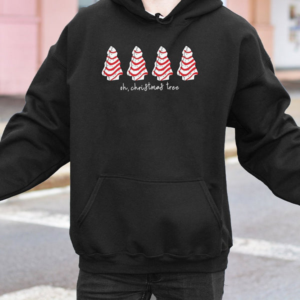 Candy Cane Pine Tree Graphic Hoodie, Oh Christmas Tree Hoodie, Adorable Festive Holiday Hoodie, Winter Xmas Sweatshirt, Holid