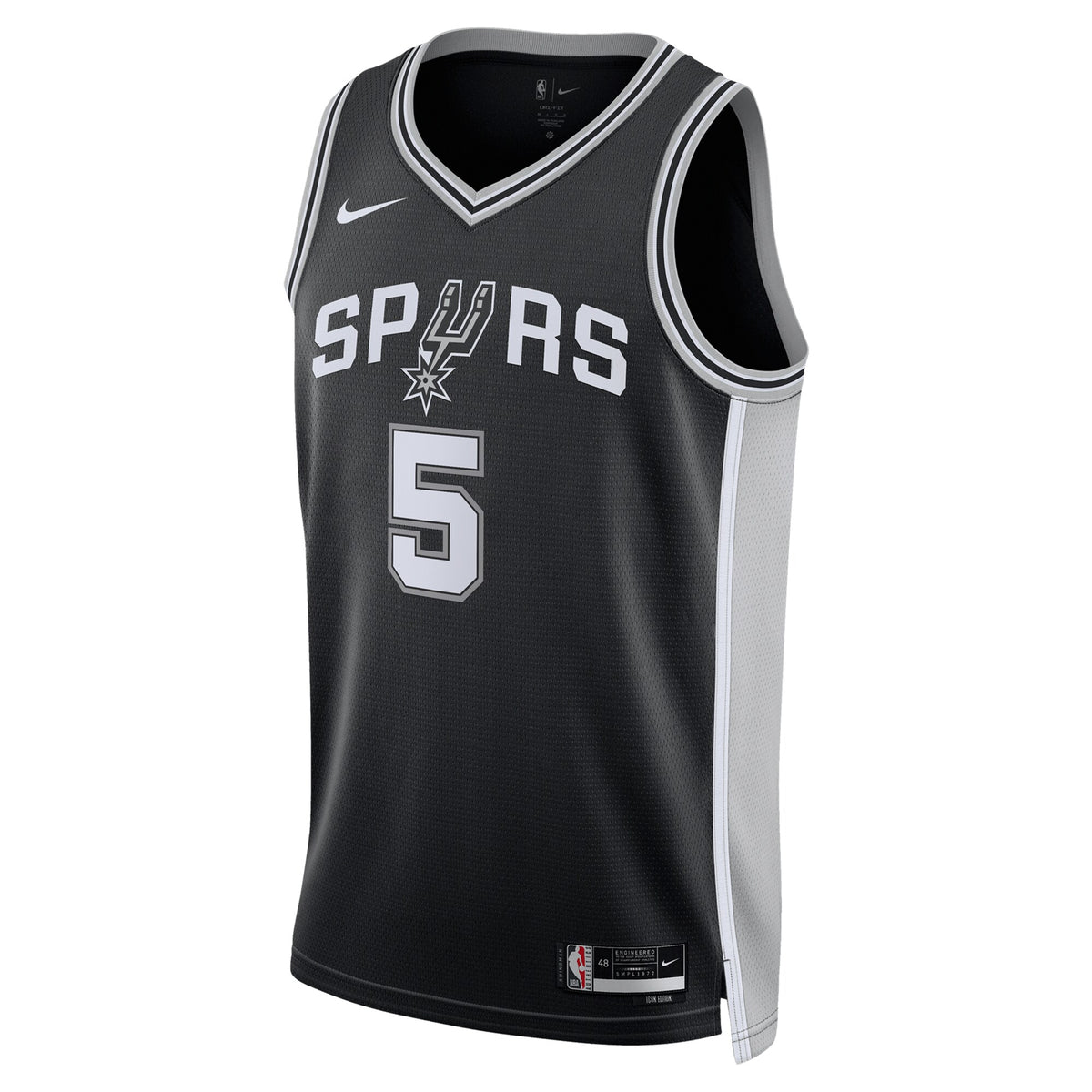 San Antonio Spurs Icon Swingman Jersey - Black - Stephon Castle