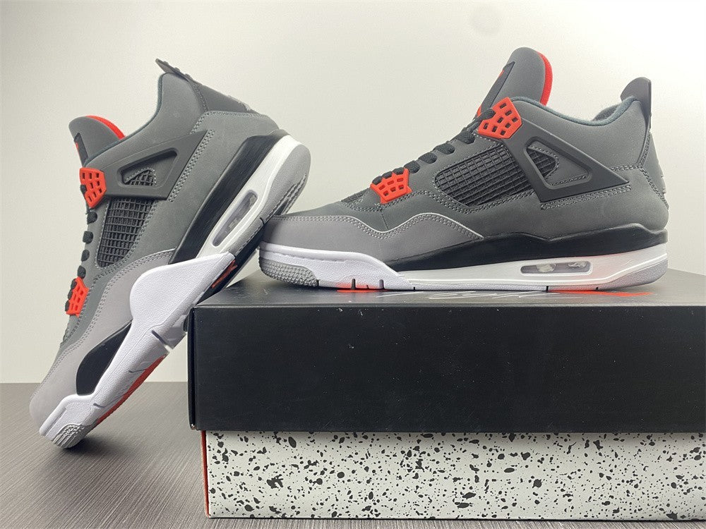 Sneakers, Carbon Gray Red Colorway, Lace Up Design, Casual Gift for Sneaker Fans