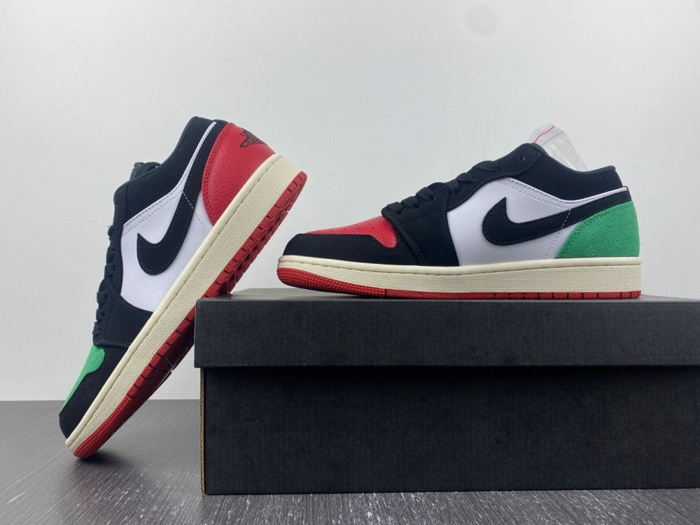 Low Top Sneakers, Red Green Colorway, Mismatched Colorway, Lace Up Design, Casual Gift for Sneaker Fans