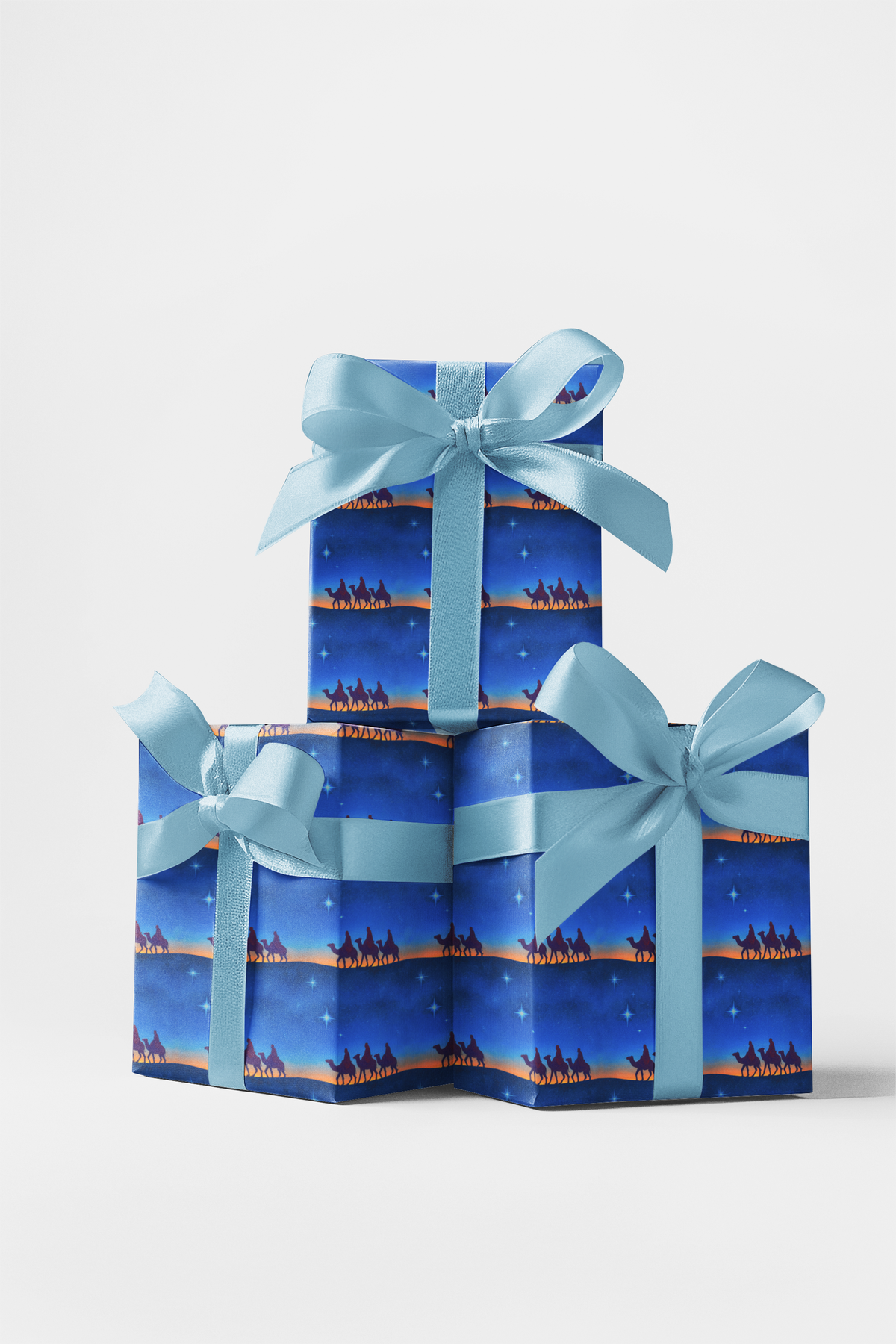 Nativity Silhouette Gift Wrap, Three Wise Men Wrapping Paper, Religious Christmas Wrapping Paper, Christian Holiday Wrapping 