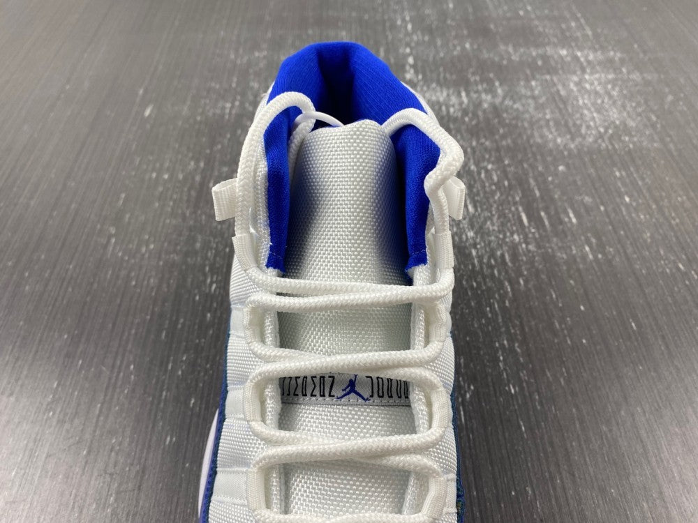 Sneakers, White Blue Colorway, Leather Footwear, Lace Up Design, Casual Gift for Sneaker Fans