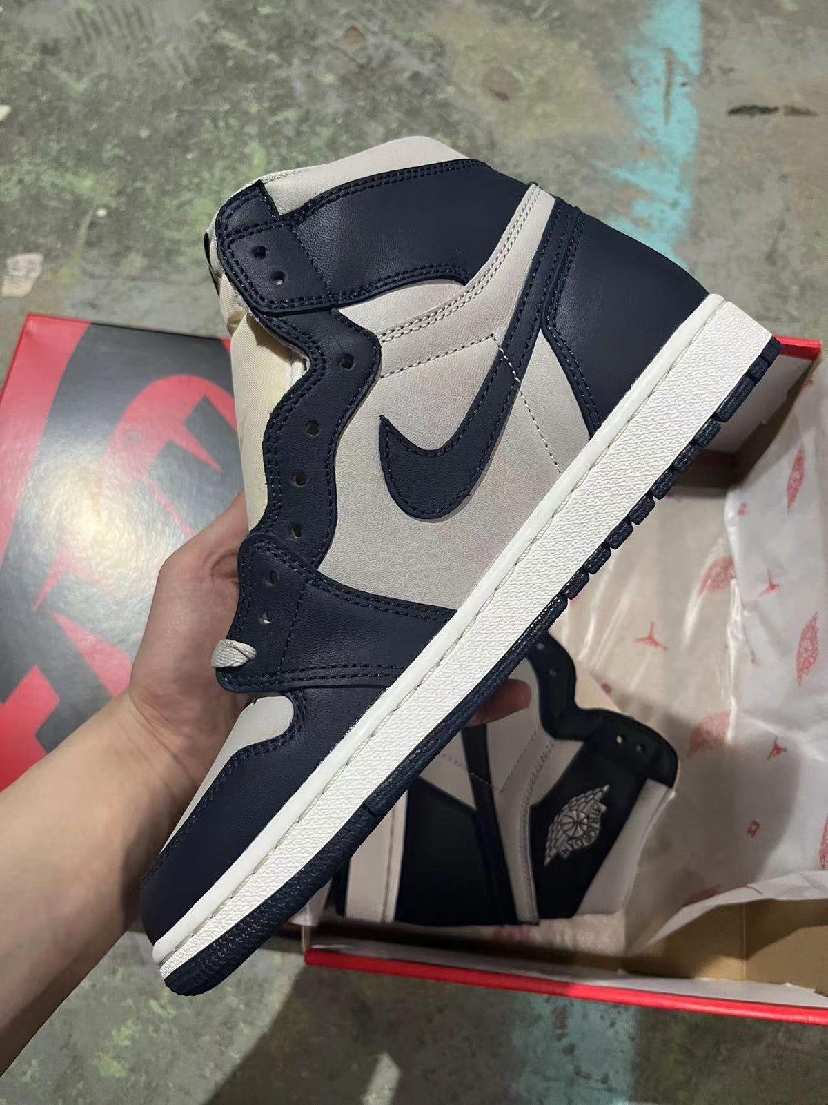 High Top Sneakers, Navy Blue Colorway, Lace Up Design, Casual Gift for Sneaker Fans