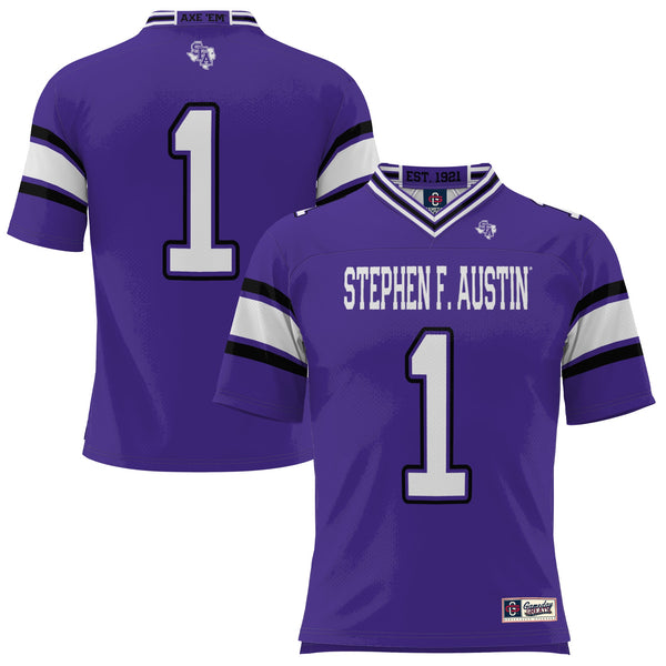 #1 Stephen F Austin Lumberjacks GameDay Greats Endzone Football Jersey - Purple