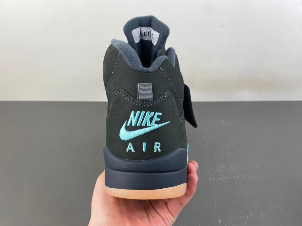 Retro Low Top Sneakers, Aurora Green Black Colorway, Lace Up Design, Casual Gift for Sneaker Fans