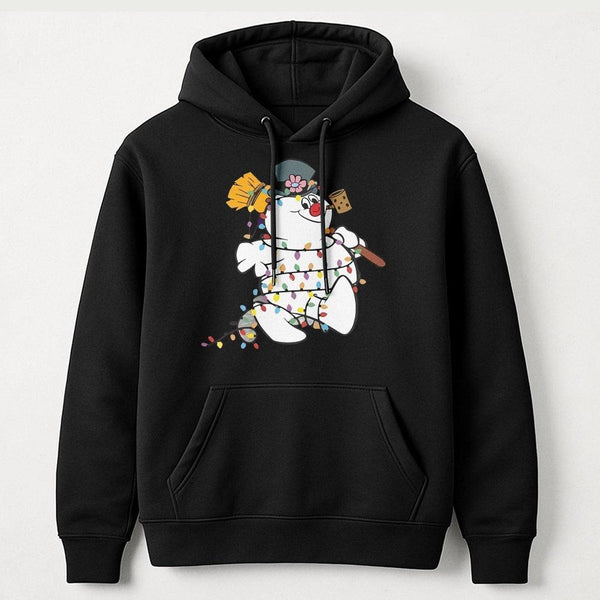 Festive Holiday Cartoon Hoodie, Snowman Christmas Hoodie, Adorable Winter Snowman Hoodie, Retro Xmas Hooded Pullover, Comfy H